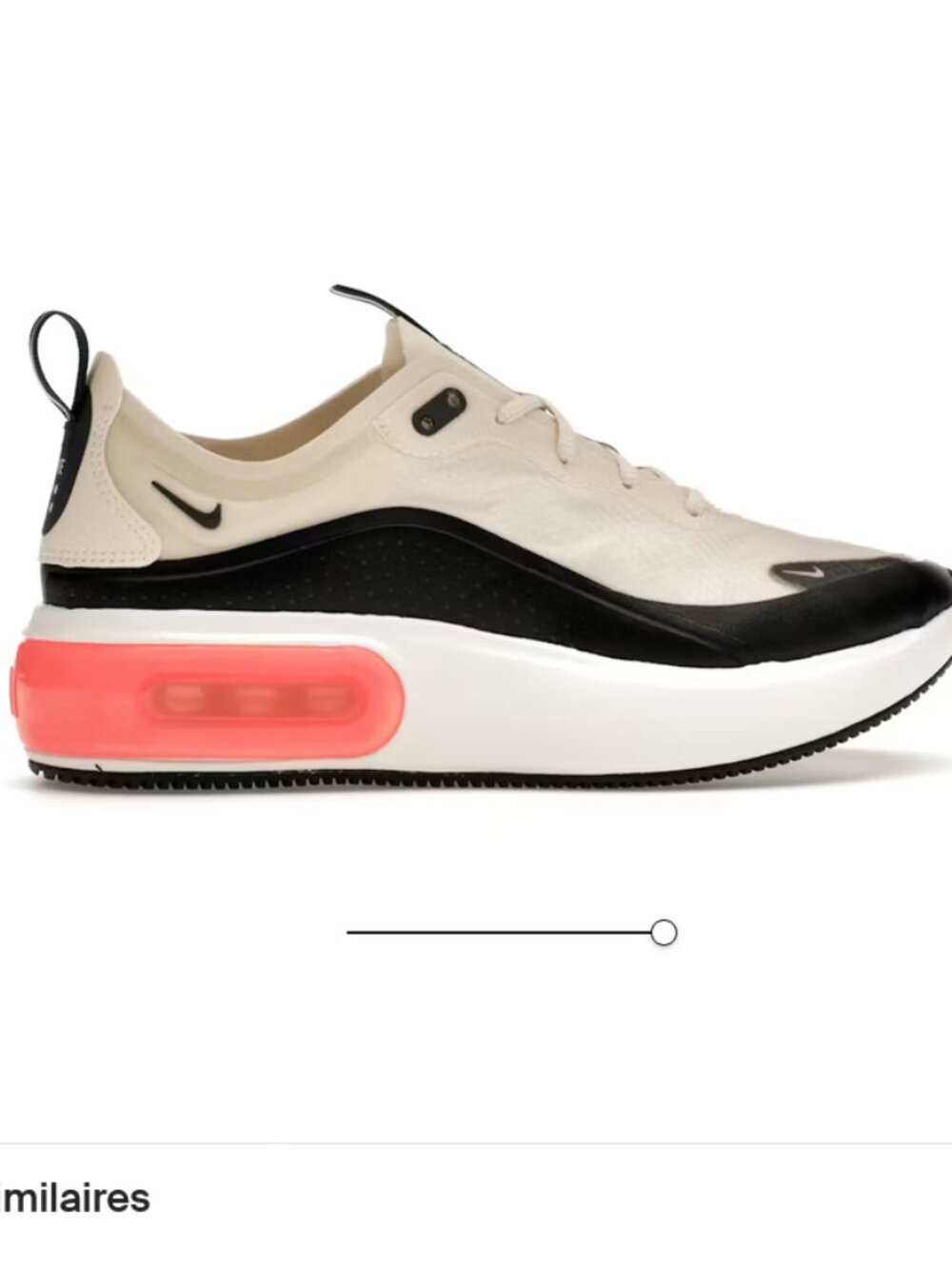 Nike Women's Air Max Dia Sneakers in Pale Ivory and Black